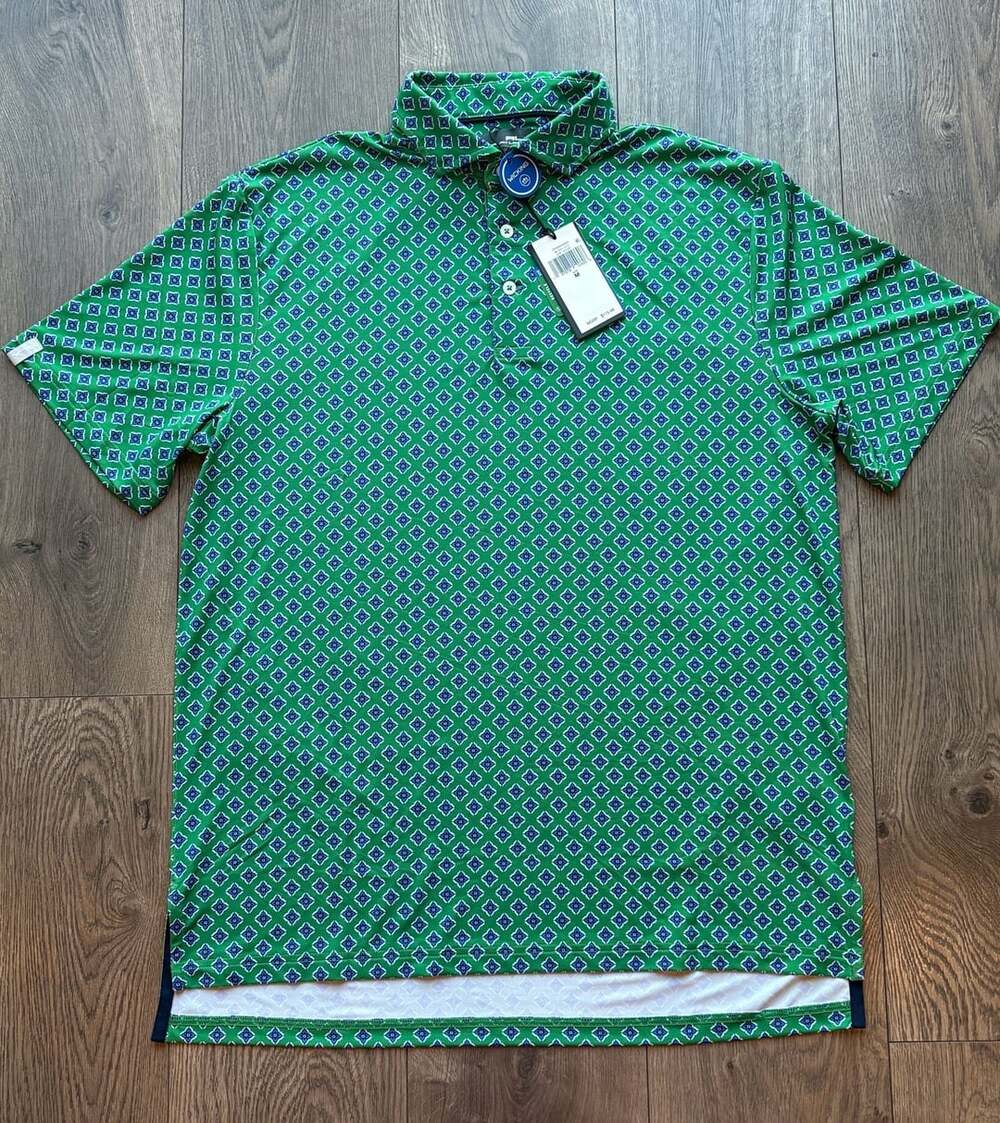 RLX Ralph Lauren Green Foulard Print Golf Polo Shirt M